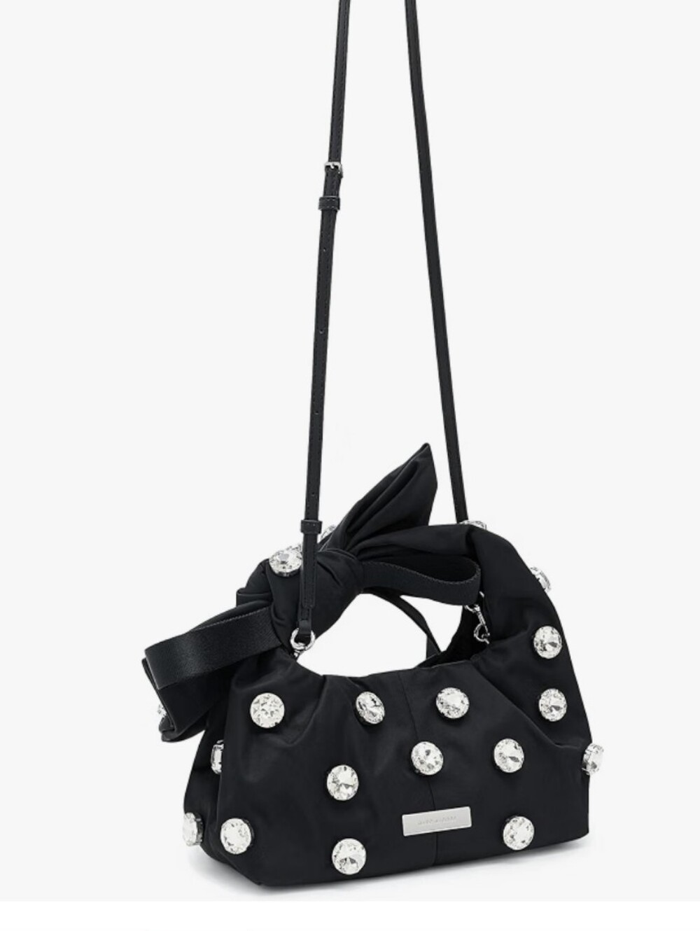 Marc Jacobs Black Nylon Bow Mini Sack with Crystal Gems/BNWT